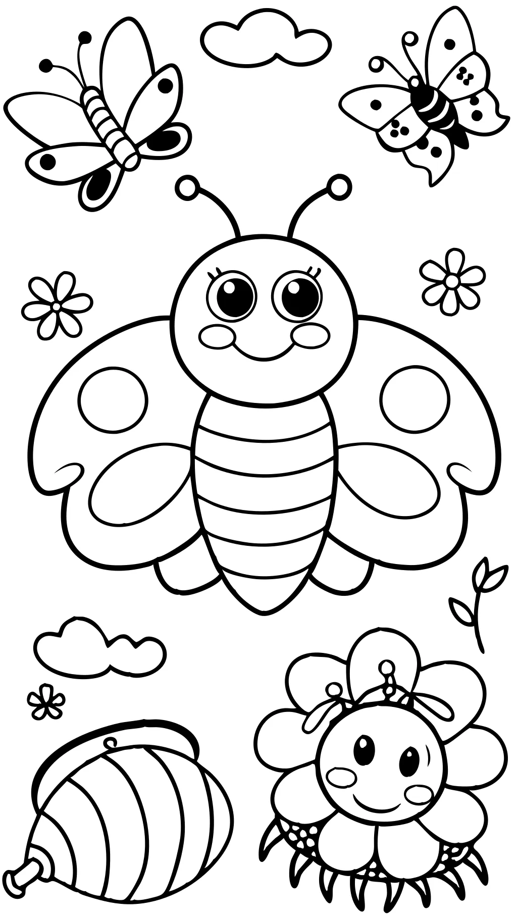 coloriages de bugs préscolaires